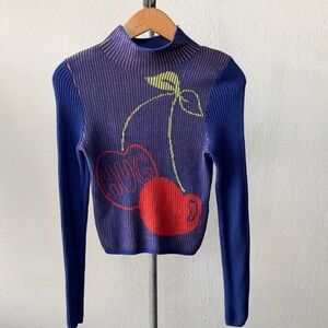 BDG Knit Novelty Crop Sweater Womens XS